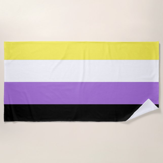 Nonbinary Pride Flag Beach Towel (Front)