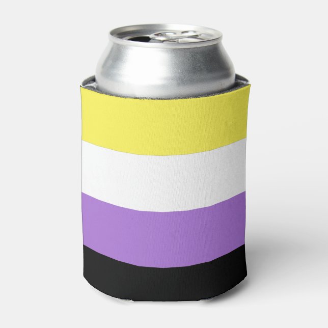 Nonbinary Pride Flag Can Cooler (Can Front)