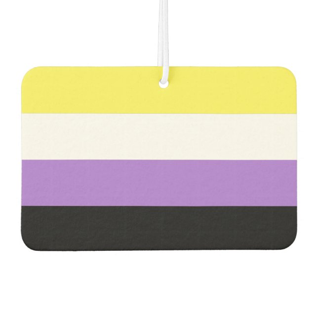 Nonbinary Pride Flag Car Air Freshener (Front)