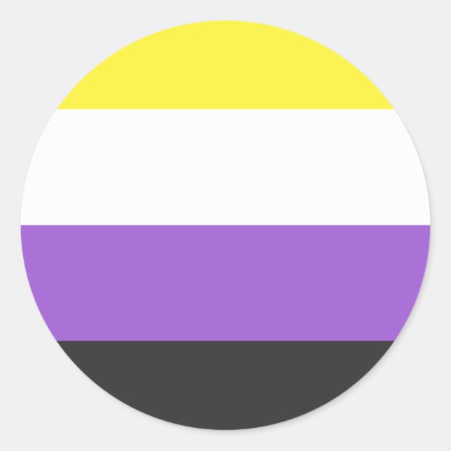 Nonbinary Pride Flag Classic Round Sticker (Front)
