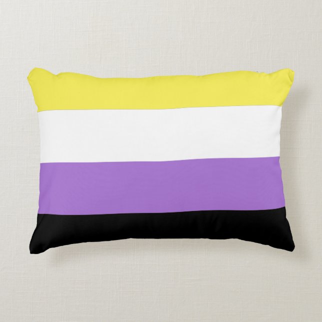 Nonbinary Pride Flag Decorative Cushion (Front)