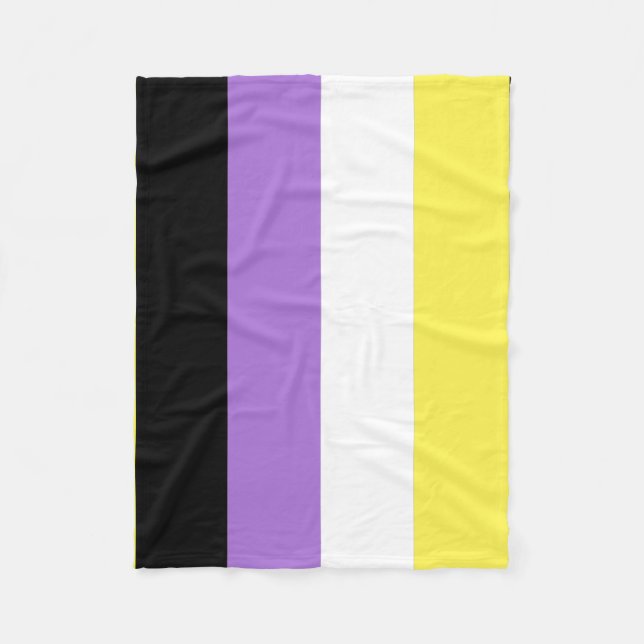 Nonbinary Pride Flag Fleece Blanket (Front)