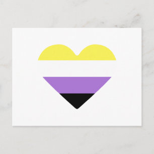 Nonbinary Pride Flag Heart Postcard