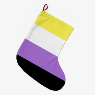 Nonbinary Pride Flag Large Christmas Stocking