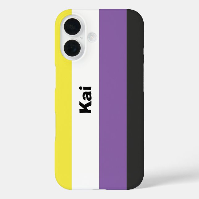Nonbinary Pride Flag Name or Monogram Case-Mate iPhone Case (Back)