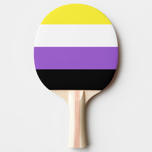 Nonbinary Pride Flag Ping Pong Paddle (Front)
