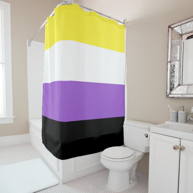 Nonbinary Pride Flag Shower Curtain (In Situ)