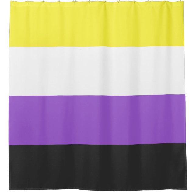 Nonbinary Pride Flag Shower Curtain (Front)