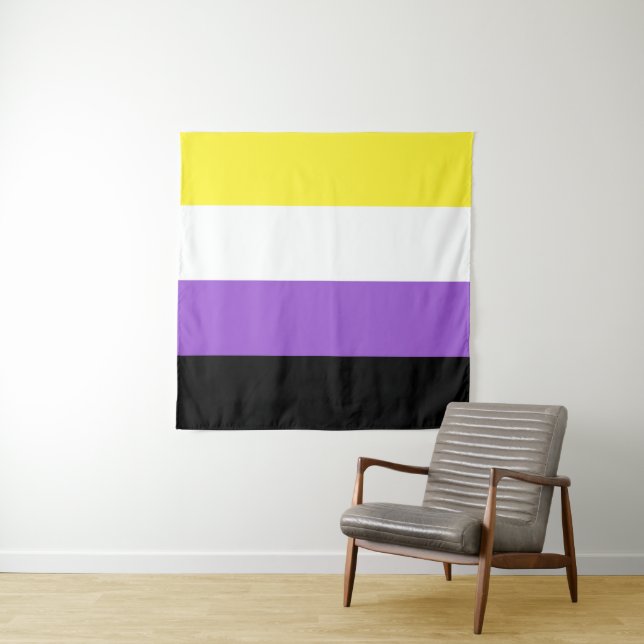 Nonbinary Pride Flag Tapestry (In Situ)
