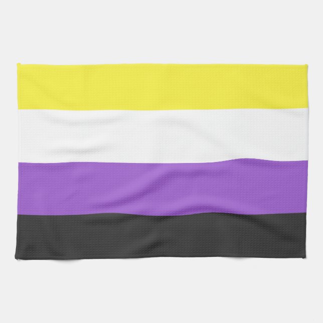 Nonbinary Pride Flag Tea Towel (Horizontal)