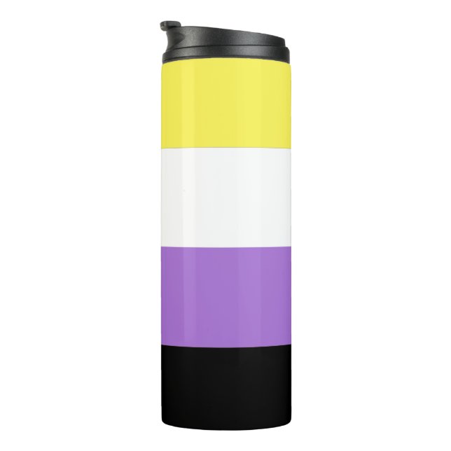 Nonbinary Pride Flag Thermal Tumbler (Rotated Right)