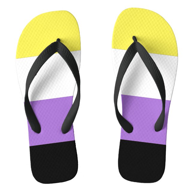 Nonbinary Pride Flag Thongs (Footbed)