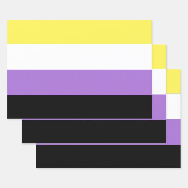 Nonbinary Pride Flag Wrapping Paper Sheet (Set)