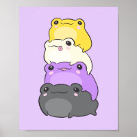 Nonbinary Pride Frog - Cute Kawaii Aesthetic Frog 