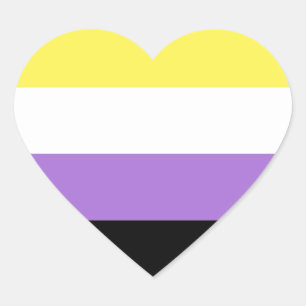 Nonbinary Pride Heart Sticker