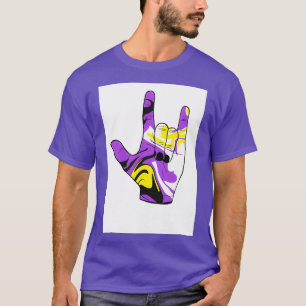 Nonbinary pride I love you American sign Language T-Shirt