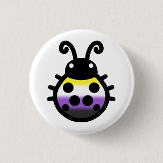 Nonbinary Pride Ladybug Pin Badge