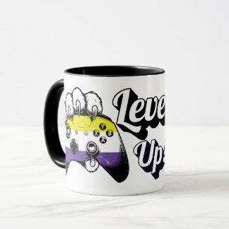 Nonbinary Pride Level Up Tiger Paw Controller Mug