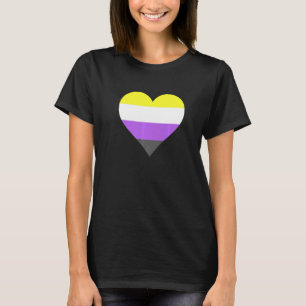 Nonbinary Pride LGBT Nonbinary Heart Nonbinary Fla T-Shirt