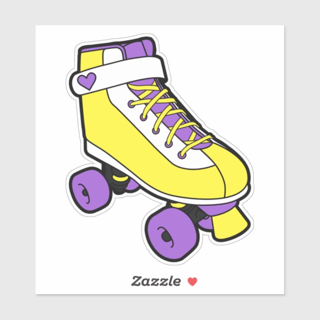 Nonbinary Pride Retro Yellow Roller Skate (Sheet)