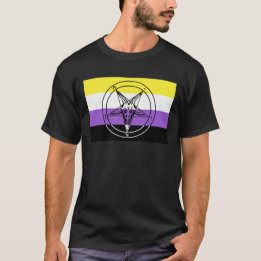 Nonbinary Pride Sigil of Baphomet T-Shirt