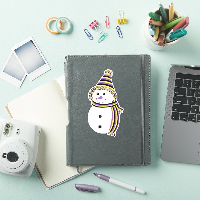 Nonbinary Pride Snowman Snowperson Flag (iPad Cover)