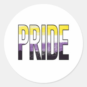 Nonbinary Pride Word Classic Round Sticker