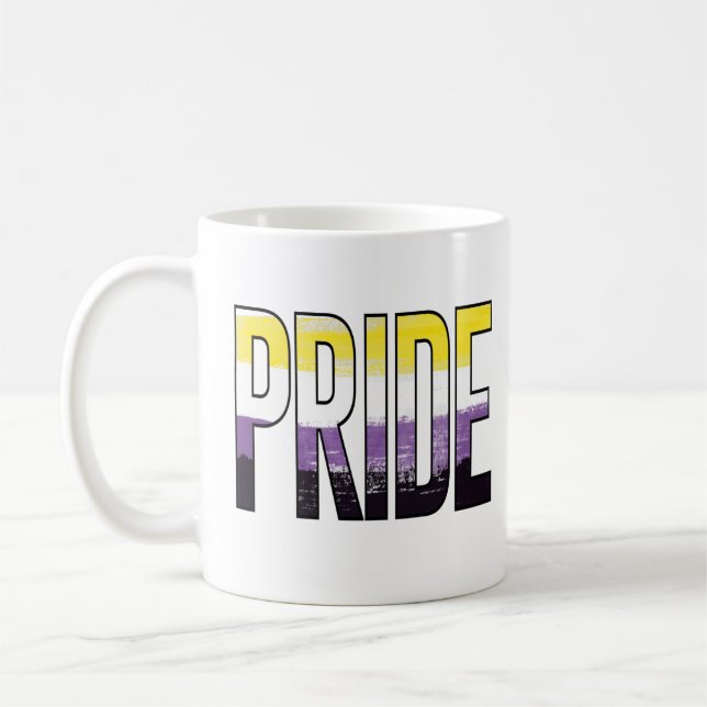 Nonbinary Pride Word Coffee Mug (Left)