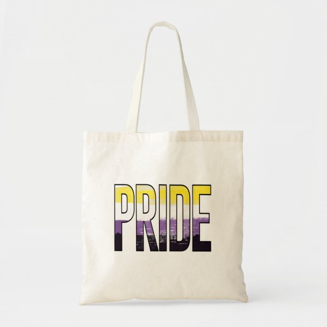 Nonbinary Pride Word Tote Bag (Front)