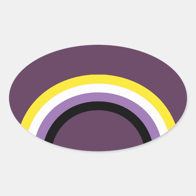 Nonbinary Rainbow Oval Sticker (Front)