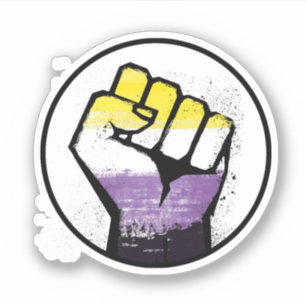 Nonbinary Resist Fist Sticker