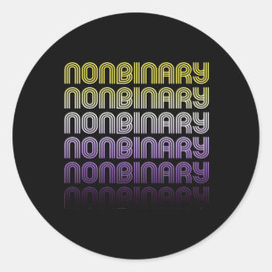 Nonbinary Retro Pride Classic Round Sticker