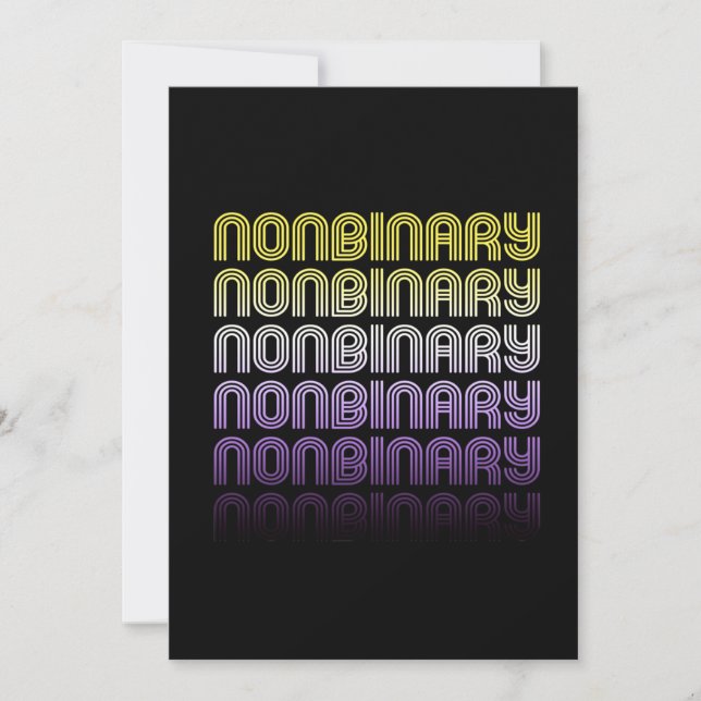 Nonbinary Retro Pride Holiday Card (Front)