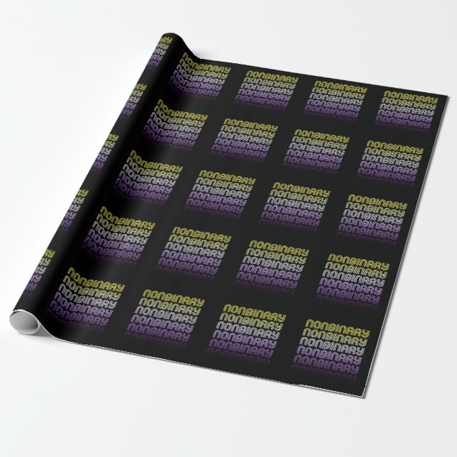 Nonbinary Retro Pride Wrapping Paper (Unrolled)