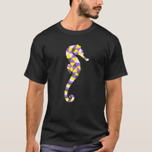 Nonbinary Seahorse Nonbinary Flag LGBTQ Nonbinary  T-Shirt