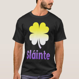 Nonbinary St Patrick's Day Shamrock LGBTQ Enby NB  T-Shirt
