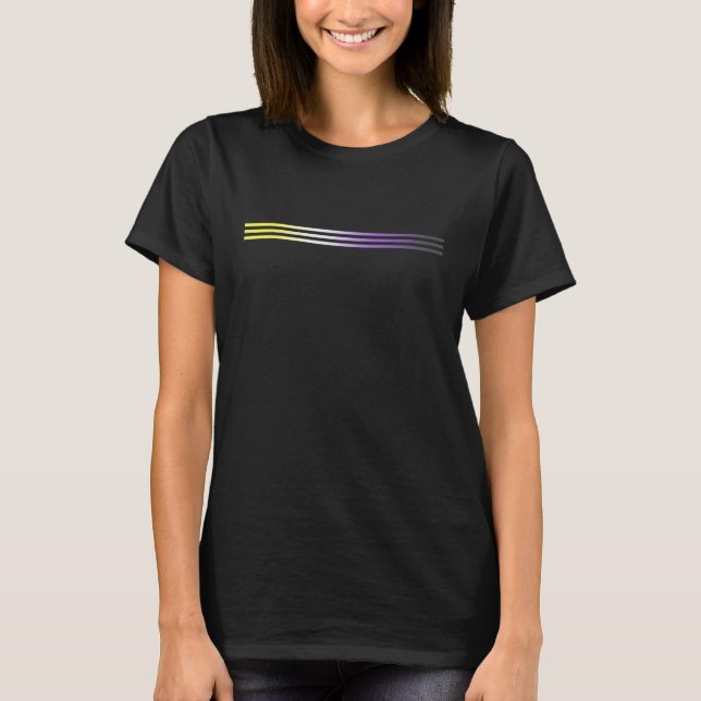 Nonbinary Stripes Subtle Flag Enby Pride Trans LGB T-Shirt (Front)