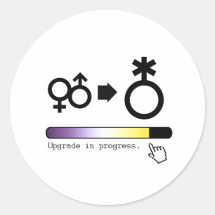 Nonbinary Upgrade Classic Round Sticker