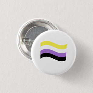 NonBinary Waving Flag 3 Cm Round Badge