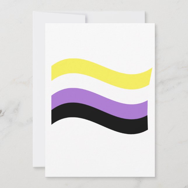 NonBinary Waving Flag Holiday Card (Front)