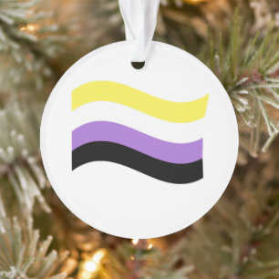 NonBinary Waving Flag Ornament