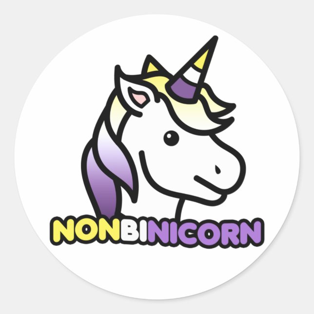 Nonbinicorn Classic Round Sticker (Front)