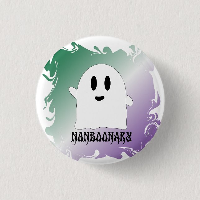 Nonboonary genderqueer 3 cm round badge (Front)