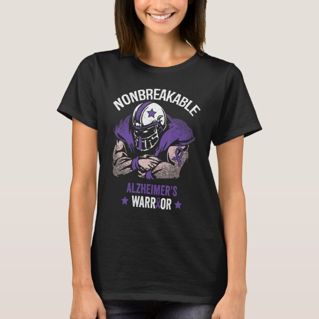 Nonbreakable Alzheimers Awareness Supporter Ribbon T-Shirt (Front)