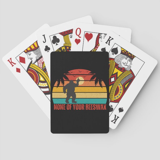 None Of Your Beeswax Bigfoot Middle Finger Playing Cards (Back)