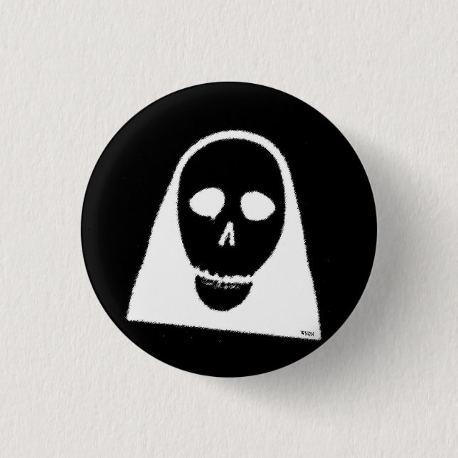 None Skull 3 Cm Round Badge (Front)