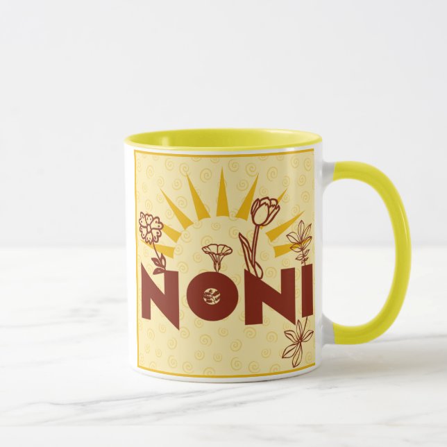 Noni Sunburst Yellow Italian Grandmother Mug Cup (Right)