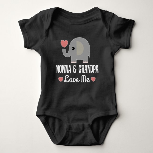 Nonna and Grandpa Love Me Baby Bodysuit (Front)