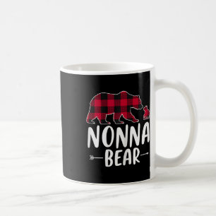 Nonna Bear Christmas Pajama Red Buffalo Plaid Coffee Mug