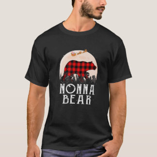 Nonna Bear Christmas Pajama Red Plaid Buffalo T-Shirt